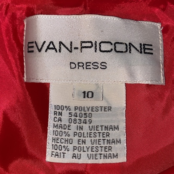 *SOLD*Evan Picone Red Drape Back Dress - Picture 5 of 7